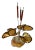 Mid-Century Brutalist Brass Cattail Sculpture Stone Base Attributed to Curtis Jere For Sale