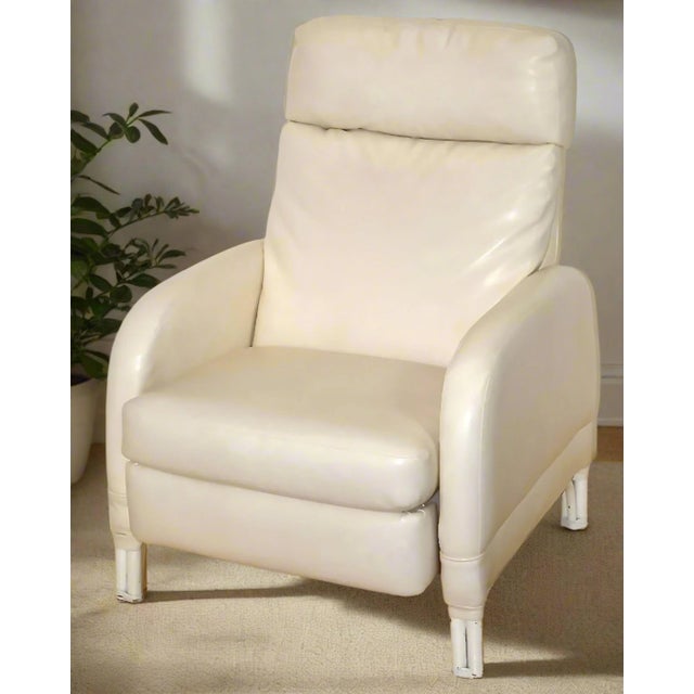 Animal Skin 1960s White Leather Barcalounger Recliner Chair For Sale - Image 7 of 7