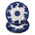 Antique Flow Blue Dinner Plates - Waldorf Blue and White Porcelaiin - Set of 4 For Sale