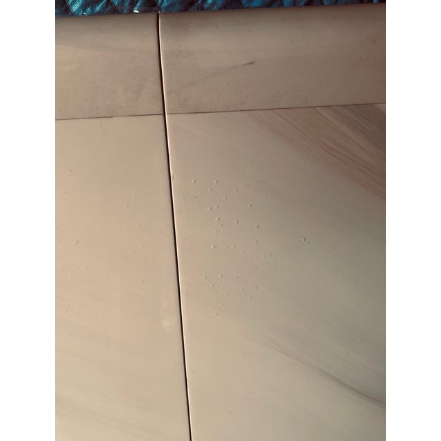 Vintage Springer Style Postmodern Cream Lacquer Dining Table With Two 18" Leaves For Sale - Image 9 of 13