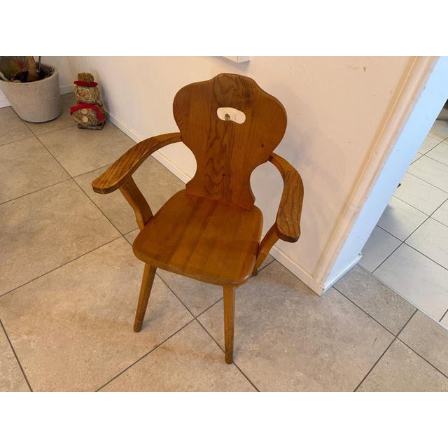 Rustic Farmhouse Armchair in Wood For Sale - Image 5 of 17