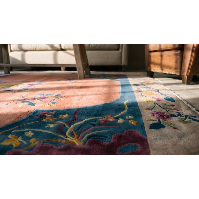 Textile 1920s Chinese Art Deco Carpet by Nichols Workshop ( 8'2" x 9'9" - 250 x 297 ) For Sale - Image 7 of 9
