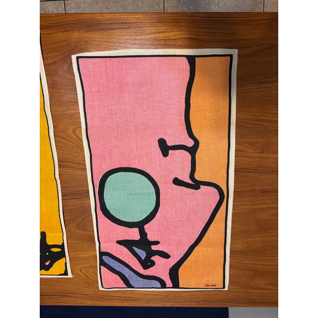 Mid-Century Modern Peter Max Vintage Dish Cloth Art For Sale - Image 3 of 4