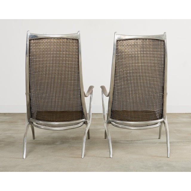 Set of Four Steel Bronze Turku Lounge Chairs by Ironies For Sale - Image 12 of 12