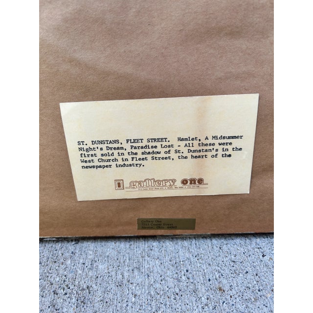 Gold St. Dustan's Fleet Street-London Vintage Print For Sale - Image 8 of 8