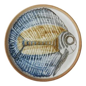 Mid-Century Modern Stoneware Fish Charger Platter Studio Artist Rowe