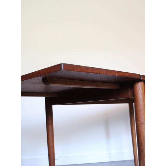Brown Vintage Danish Teak Dining Table with Leaves, 1960s For Sale - Image 8 of 11
