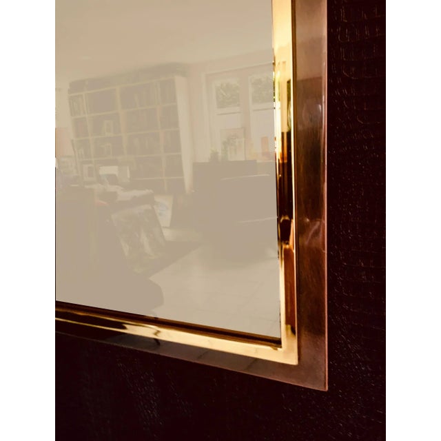 1980s Postmodern Square Bronze Mirror from Belgo Chrom, Belgium, 1980s For Sale - Image 5 of 16