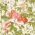 Sanderson Bamboo & Birds Wallpaper in Mandarin Red/Olive - a Sample For Sale