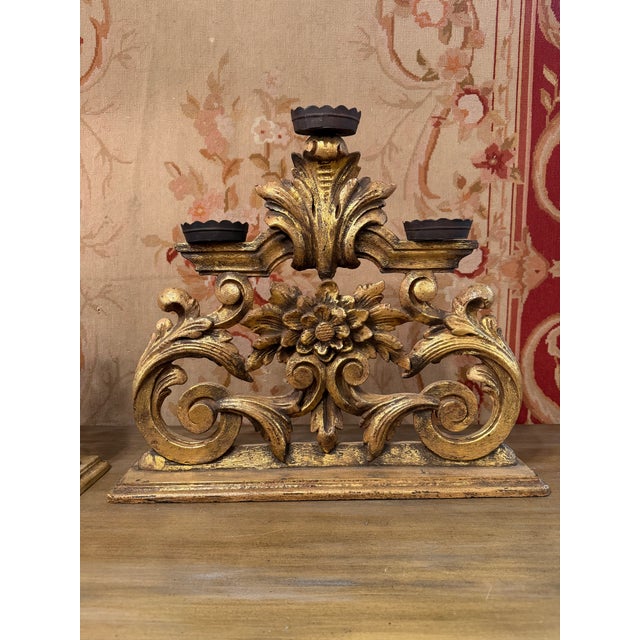 Masterfully carved with incredible sculptural depth, these decorative table accents evoke the grand opulence of 18th-...