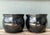 Vintage Ceramic Planters in Black Over Green Glaze - Set of 2 For Sale - Image 16 of 17