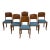 1950s French Art Deco Maple Dining Chairs W/ Blue Velvet - Set of 6 For Sale