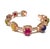 Baroque Bochic “Capri” Vintage Ruby & Multi Sapphire Cuff Set In 18K Gold & Silver For Sale - Image 3 of 9