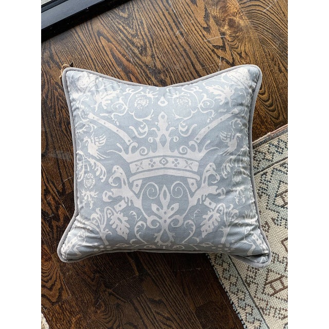 Contemporary Groves Brothers Crown Fabric Pillow For Sale - Image 3 of 3