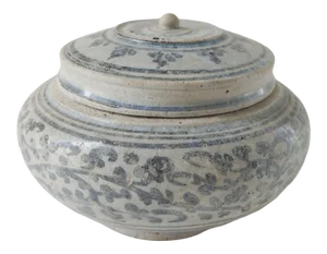Antique 16th Century Asian Painted Covered Jar