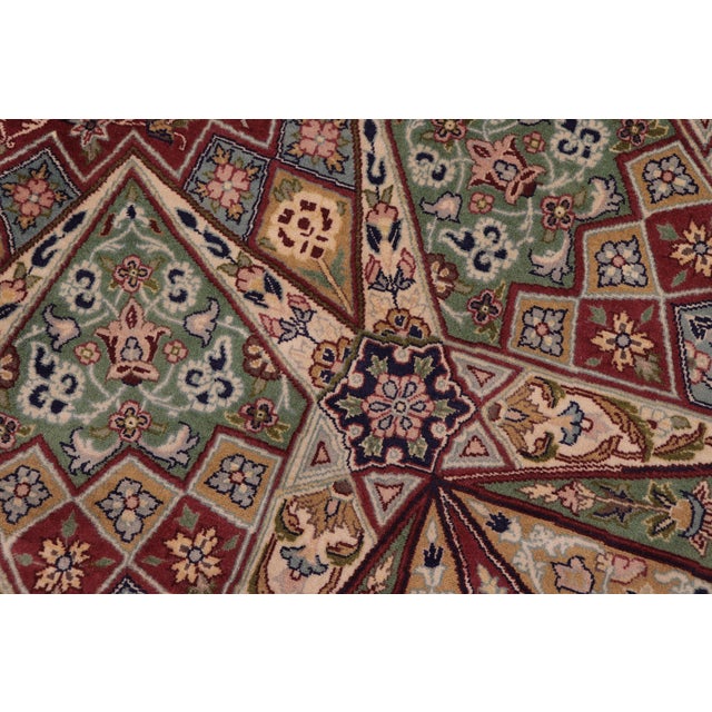 Abstract Mughal Art 1990's Pak-Persian Brown/Multi Wool Rug - 9'1'' X 11'0'' For Sale In New York - Image 6 of 9