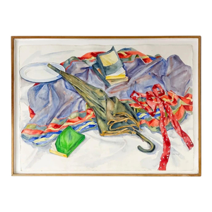 Polly Kraft, American Woman Artist Society Doyenne Polly Kraft Large Watercolor Painting, 1984