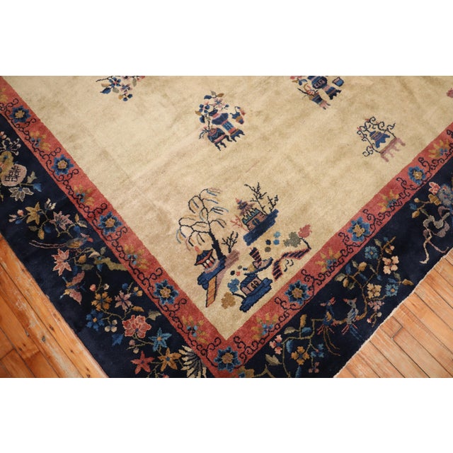 1930s Antique Chinese Square Rug For Sale - Image 5 of 18