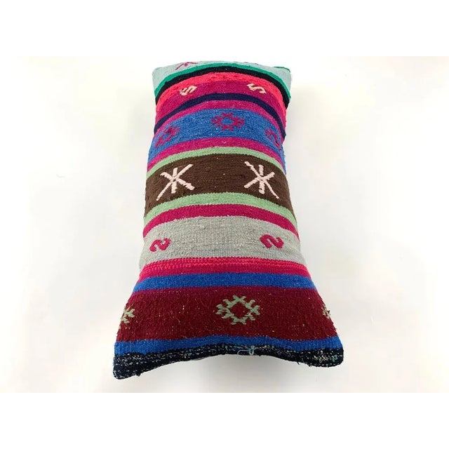1960s Vintage Turkish Handmade Kilim Cushion Cover, 1960s For Sale - Image 5 of 11