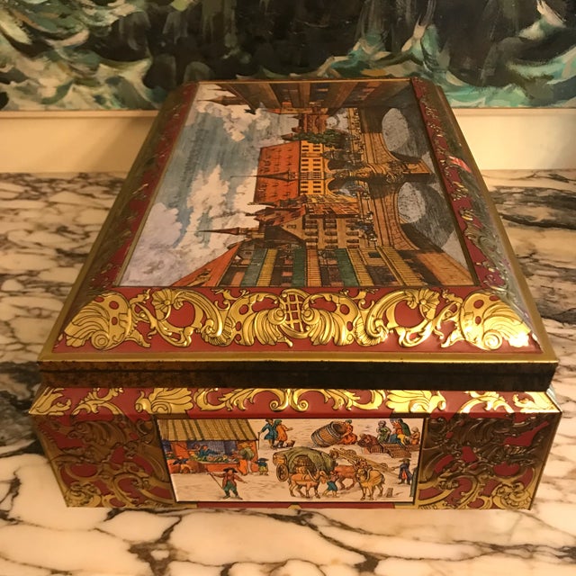 Metal Vintage Schmidt Gingerbread Tin For Sale - Image 7 of 9