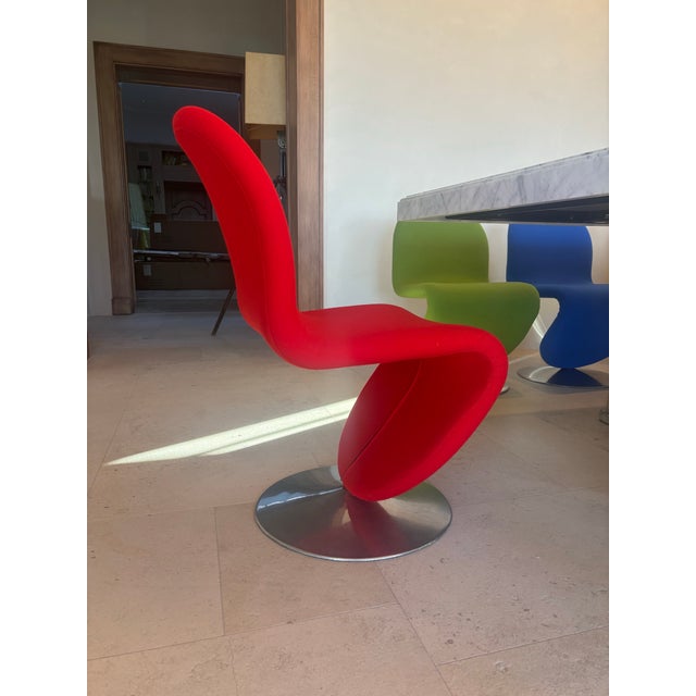 Verner Panton Late 20th Century Attributed Verner Panton System 123 Chairs. Set of 4 For Sale - Image 4 of 9