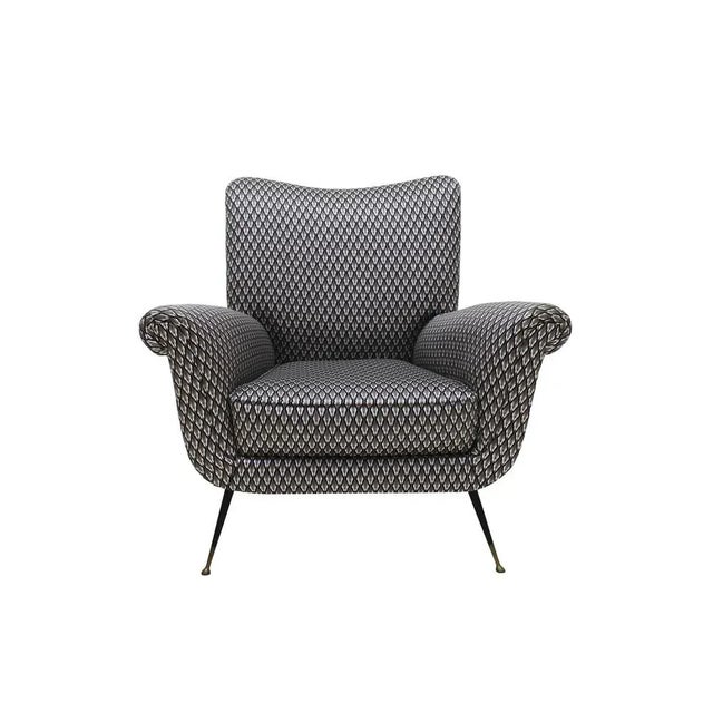 Mid-Century Modern Armchair in Serpentino Fabric by Gigi Radice For Sale - Image 11 of 11