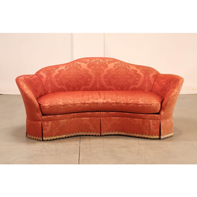 Hickory Chair Company Pair Of Custom Upholstered Silk Damask Sofas For Sale - Image 15 of 18