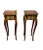 A pair of vintage mahogany and burlwood French Louis XV side tables or pedestals with lovely brass ormolu mounts....