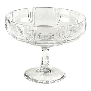 Rare-Atlantis-# 07/350-Large Handblown, Cut and Polished Crystal – Pedestal Compote For Sale