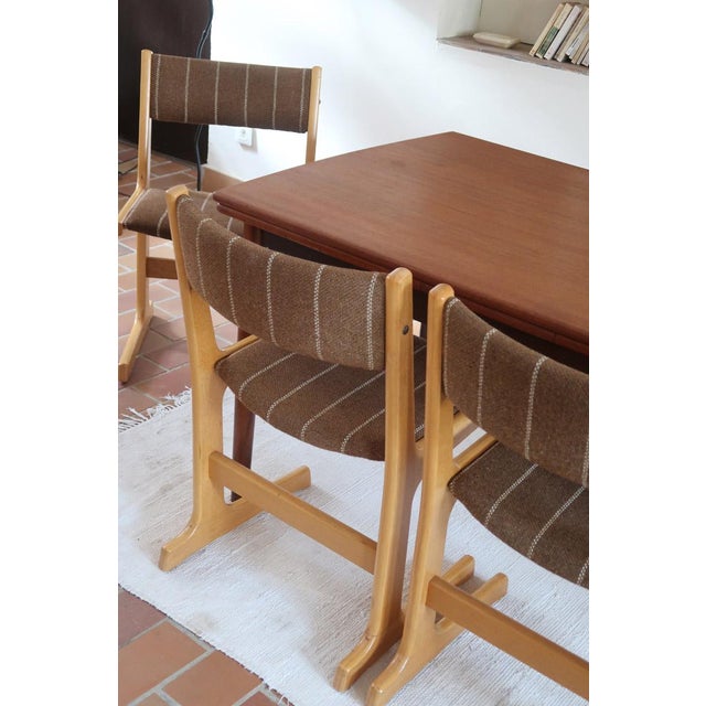 Dining Chairs in Beech and Striped Fabric from Farstrup Møbler, Denmark, 1970s, Set of 4 For Sale - Image 11 of 17