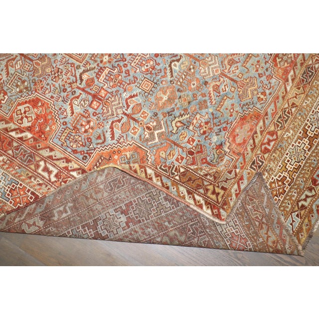 Tribal Early 20th Century Large Persian Shiraz Geometric Rug - 9'5" x 14'5" For Sale - Image 3 of 13