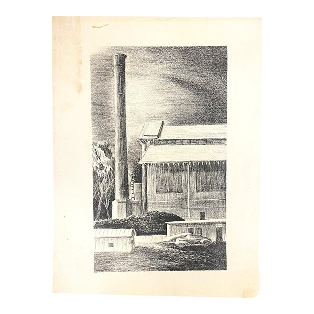 Vintage Mid Century Modern Original Art Print For Sale