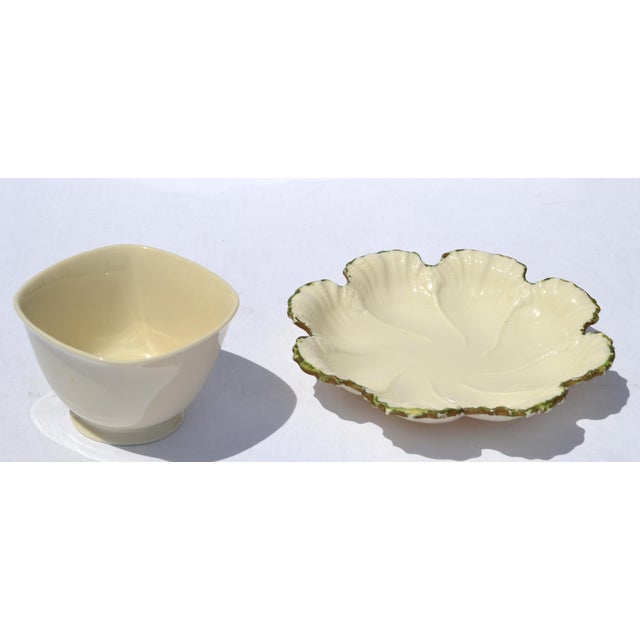 1970s Vintage Square Lenox Special Nut Dish Fine Bone China Porcelain Bowl 24k Gold Trademark For Sale - Image 5 of 14