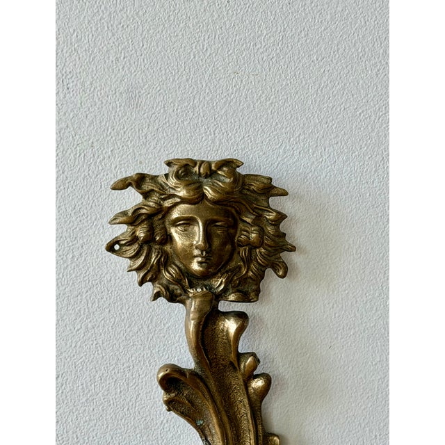 Vintage Brass Wall Sconce With Medusa Motif For Sale - Image 11 of 14