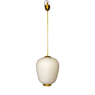 Pendant Light in Glass and Brass by Gino Sarfatti for Arteluce, 1956 For Sale