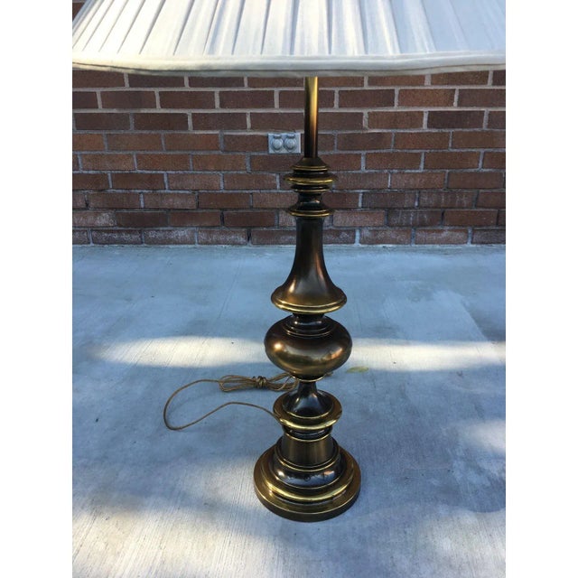 Solid Brass Bulbous Table Lamp With Shade From Westwood For Sale In Denver - Image 6 of 14