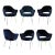 Saarinen Executive Armchairs in Royal Blue Velvet, Chrome Tubular Legs, Set of 6 For Sale
