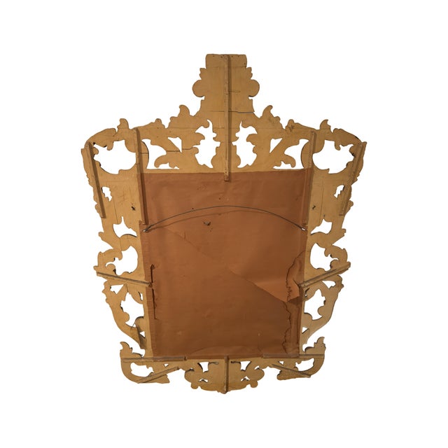 Wood Antique Rococo-Style Carved Giltwood Wall Mirror With Acanthus Scrollwork For Sale - Image 7 of 13