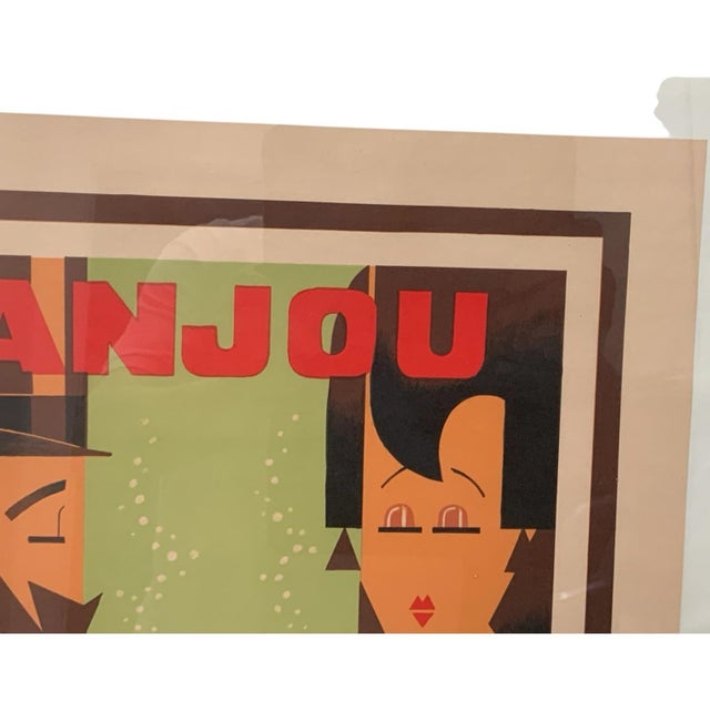 1930s Vintage Amoro “Anjou Vins Mousseux” French Art Deco Lithographic Advertising Poster France C. 1932 For Sale - Image 5 of 10