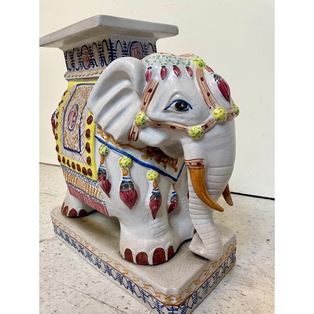 This is a gorgeously detailed ceramic elephant plant stand, in the style of Gump's of San Francisco. This item can also...
