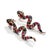 Pink Bochic “Orient” Vintage Ruby & Sapphire Serpent Earrings Set 18K Gold & Silver For Sale - Image 8 of 15