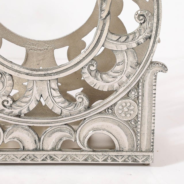 Art Deco Nickeled Bronze Magazine Stand of Stylized Leaping Greyhound For Sale In New York - Image 6 of 15