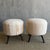 Mid-Century Modern Pair of Off white, natural, greige Vintage Turkish Rug Ottomans For Sale - Image 3 of 11