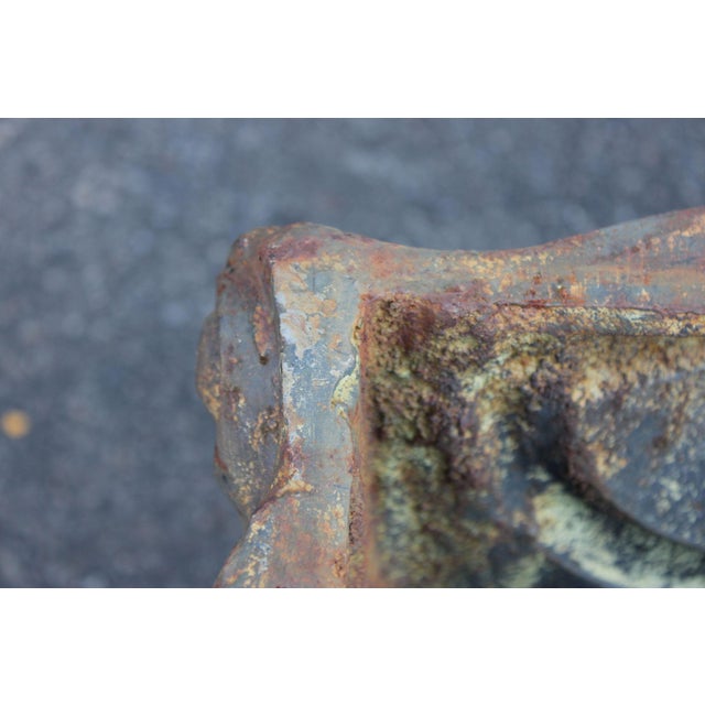 Neoclassical Style Pair Of Cast Iron Garden Planters Or Pedestal Bases For Sale - Image 12 of 16