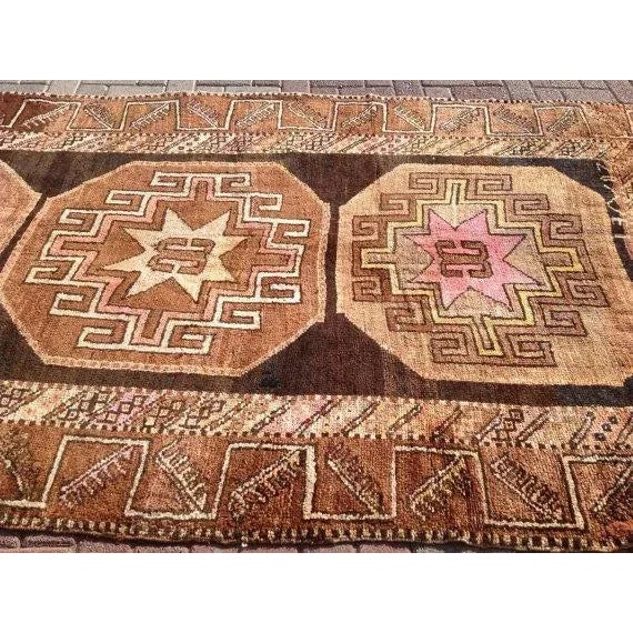 Vintage Turkish Tribal Rug - 5'2" - 12'8" For Sale - Image 4 of 6