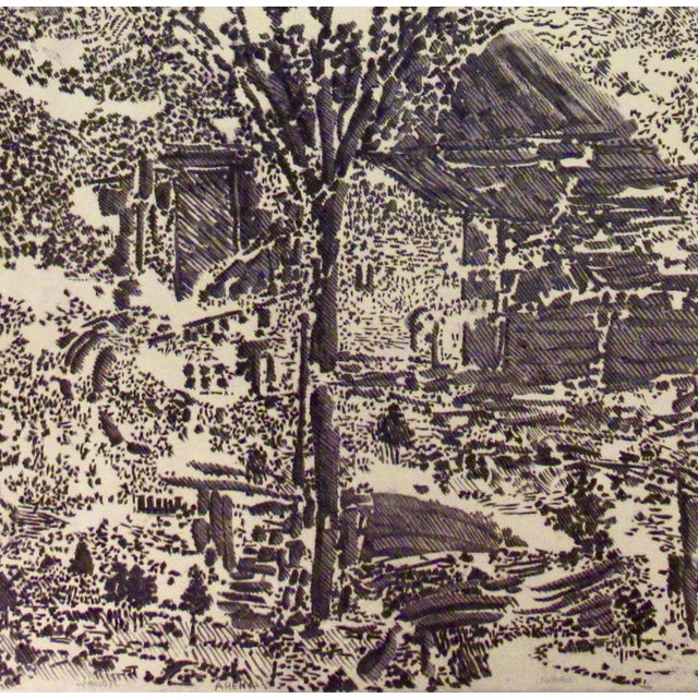 Late 20th Century Francois Rouan Manor Arena C. 1980 Original Print For Sale - Image 5 of 7