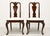 Queen Anne Hickory Chair Mahogany Queen Anne Dining Side Chairs - Pair A For Sale - Image 3 of 11