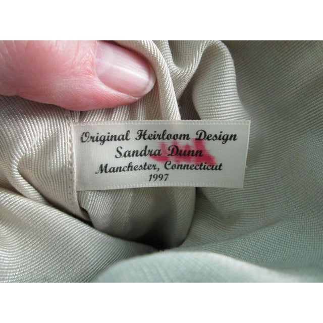 Vintage Sandra Dunn Heirloom Christmas Stocking French Silk Velvet Crystals Beads Neiman Marcus For Sale - Image 11 of 11