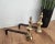 Mid-Century Italian Brass and Wrought Iron Andirons, Set of 2 For Sale - Image 4 of 7