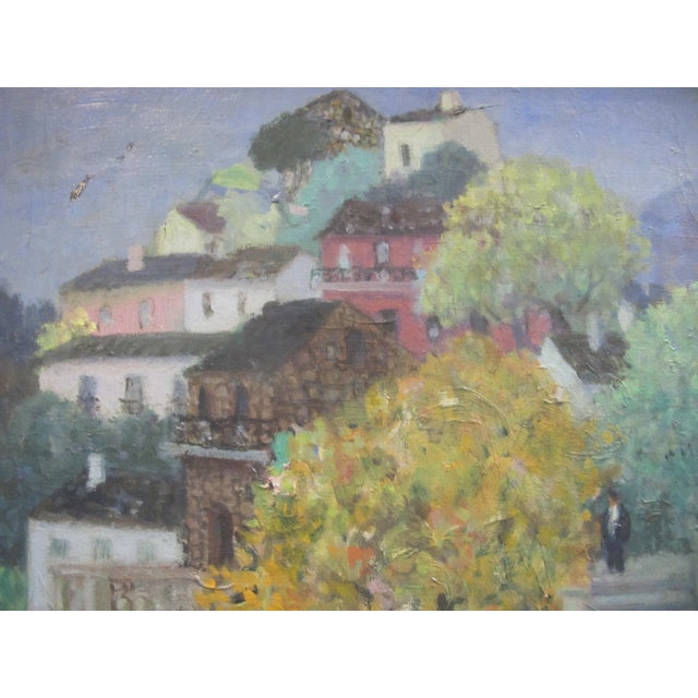 Figurative Francis Smith Gilt Framed Figural Garden Signed Oil Painting Jardin For Sale - Image 3 of 10